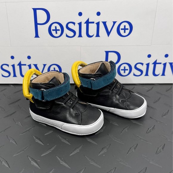 Buscemi 100MM Baby Black Trio Leather Sneakers US 4 EU 19 - Picture 4 of 6